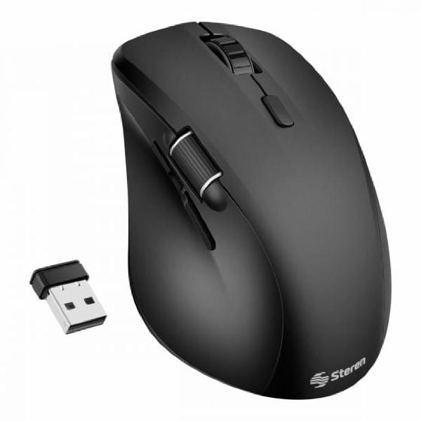 Steren Mouse Bluetooth y RF Multiequipo Recargable COM-5800 Negro 1600DPI