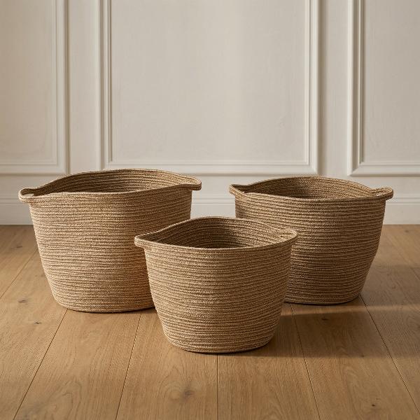 House Doctor Canasta Tonga 38 Cm | Hecha A Mano De Hoja De Palma Natural | Decoración Y Almacenaje | Crema (Diseño Surtido)