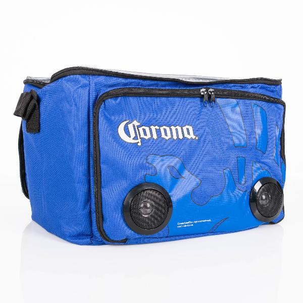 Bolso Térmico Corona Azul para 36 Latas con Parlante Bluetooth 3W Mental  Beats