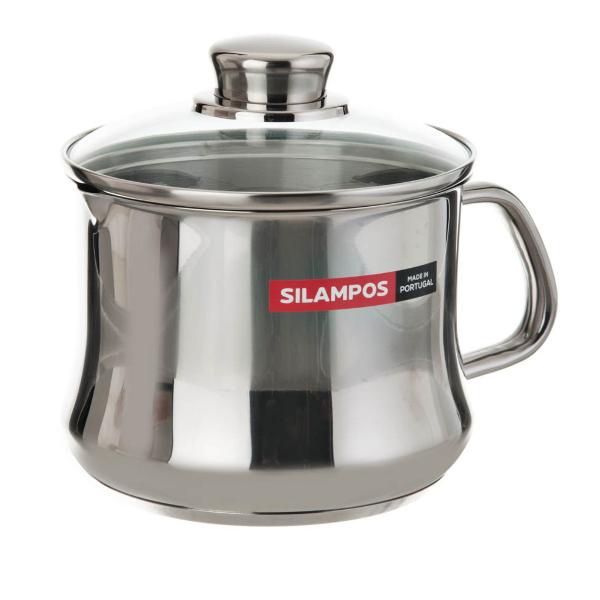 Silampos Juego de Ollas para Inducción Low Cost 16 Piezas de Acero  Inoxidable con Tapas Vidrio