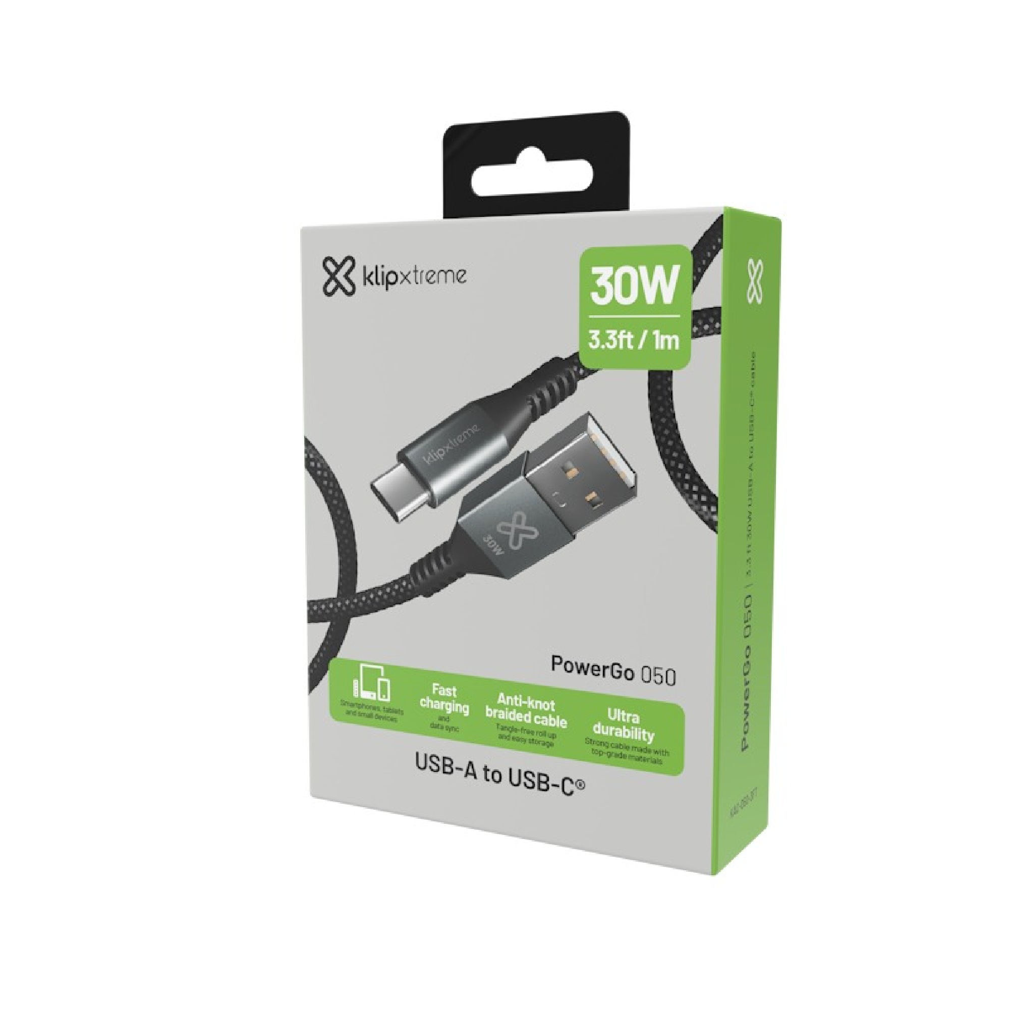 Imagen N°1 Cable Klip Xtreme Usb C To Usb C - 3mt 60w Black Kac.250-10ft 