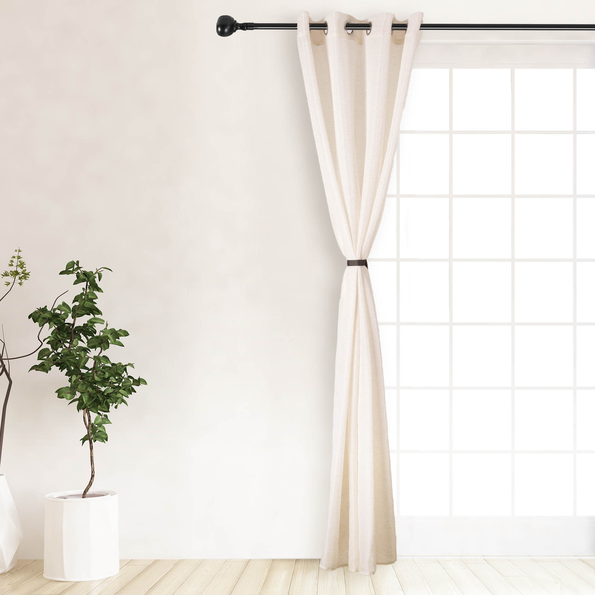 Cortina De Red Floral Dallas – Blanca Con Estampado De Flores Pequeñas, 30/45/60 Cm De Caída, Por Metro, Para Cocina O Baño (TYRONE)