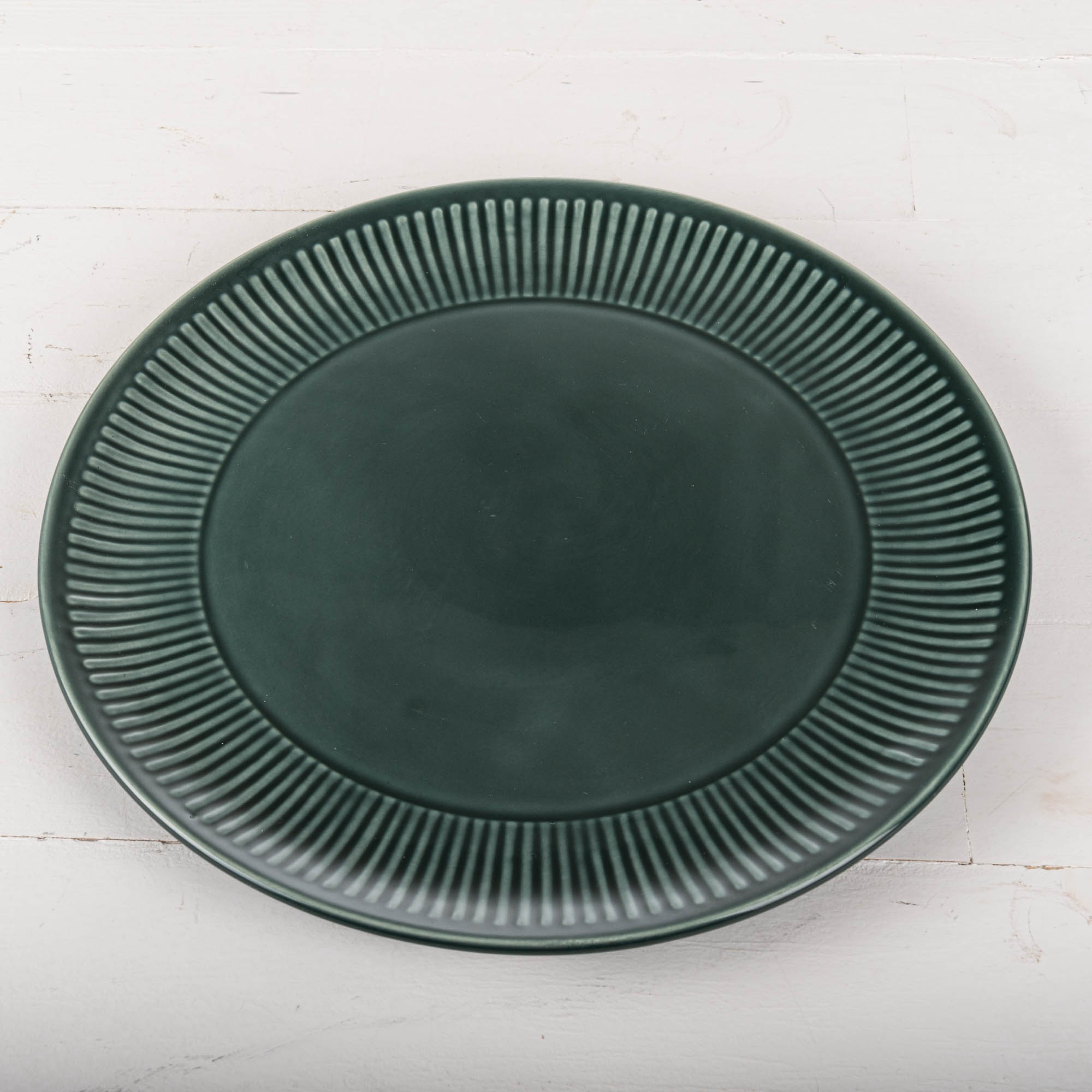 Plato De Cerámica Hecho A Mano Leonardo Matera - Plato De Cena 23 Cm, Color Verde, Diseño Único Y Artesanal