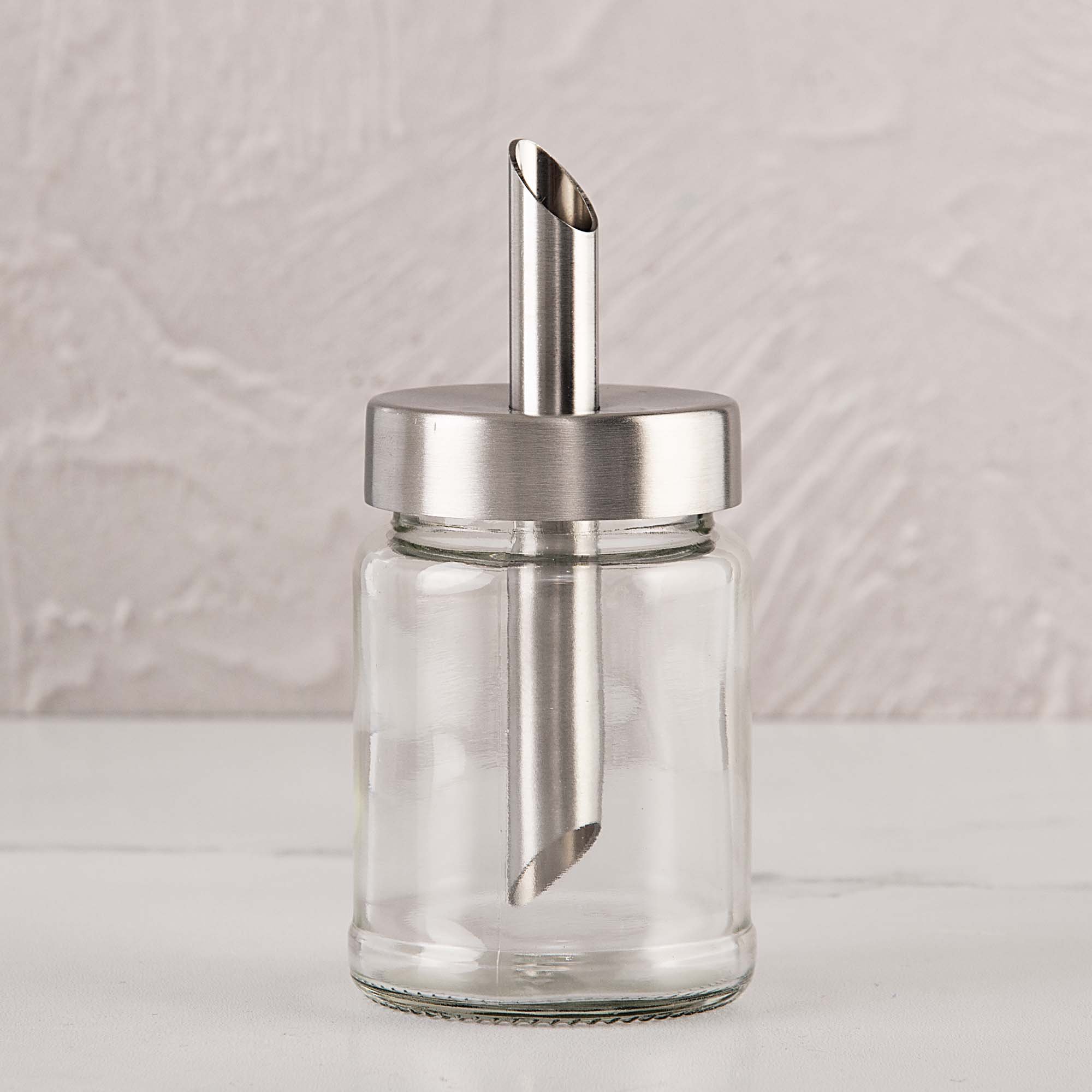 Juego Salero Y Pimentero Vidrio - Tapas Acero Inox, Con Cepillo Y Embudo, Blanco Y Negro