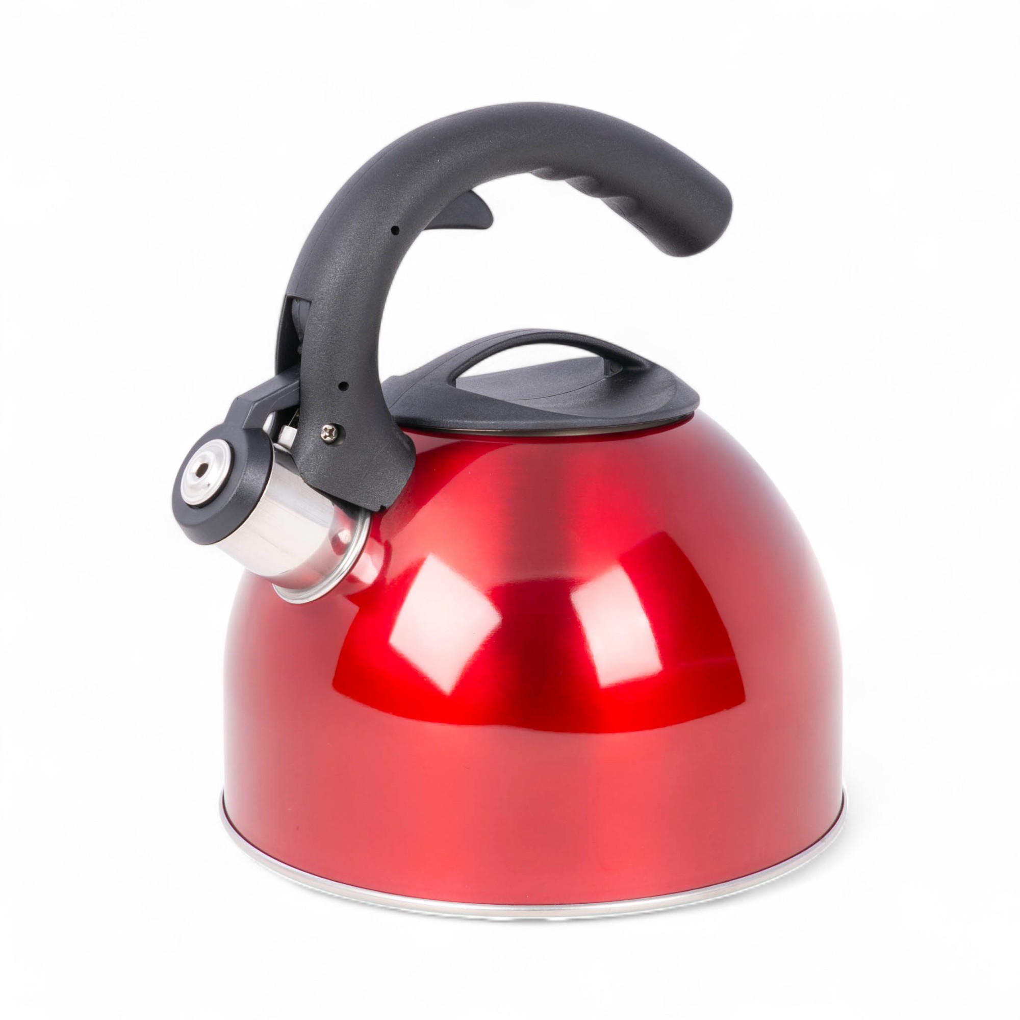 Tetera Rojo Tetera Rojo 3L de Acero Inoxidable con Mango Negro