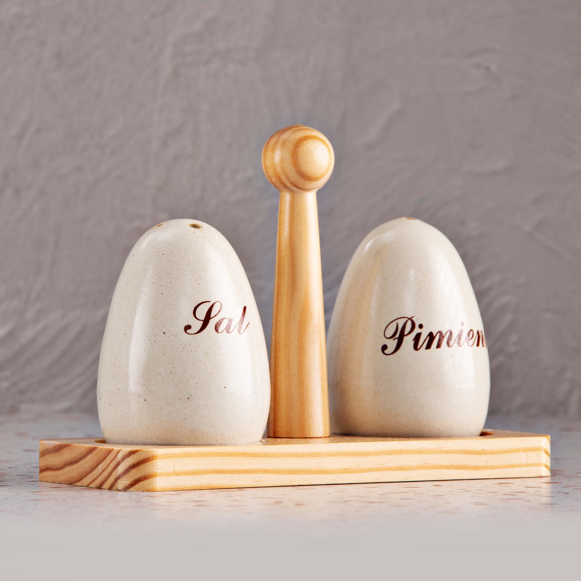Saleros De Cerámica Con Cuchara De Madera - Juego De 2, Almacenamiento Seco Y Elegante Para Condimentos