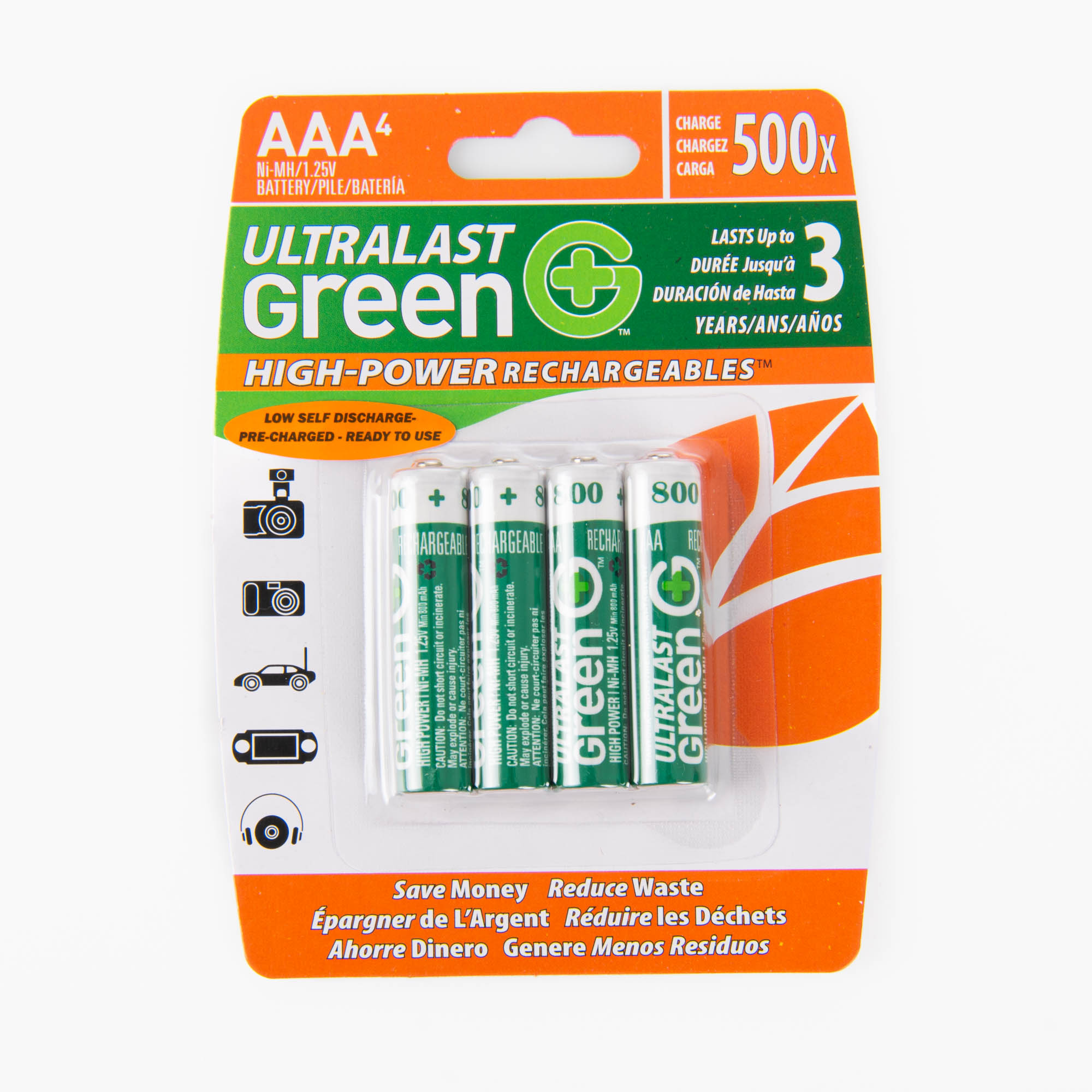 UltraLast Juego de 4 Pilas Recargables AAA