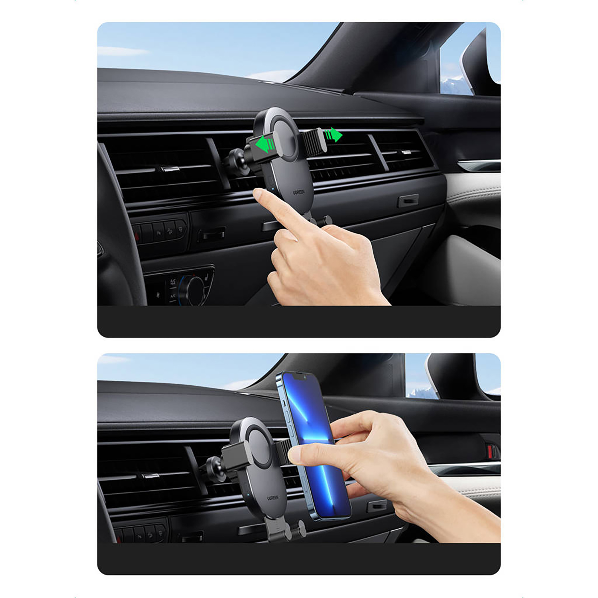 Soporte-cargador Inalámbrico Para Coche Trust Urban Yudo10 - Compatible Qi, Color Negro
